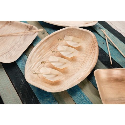 Fiesta Compostable Wooden Sushi Boats Small 80mm Pack of 100 (DK383)