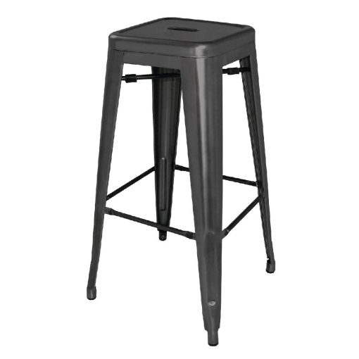 Bolero Bistro Steel High Stool Black Pack of 4 (DL881)