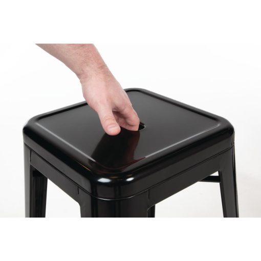 Bolero Bistro Steel High Stool Black Pack of 4 (DL881)