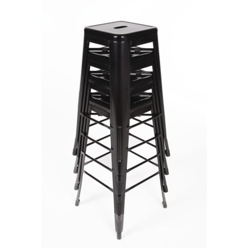 Bolero Bistro Steel High Stool Black Pack of 4 (DL881)