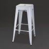 Bolero Bistro Galvanised Steel High Stools White Pack of 4 (DM763)