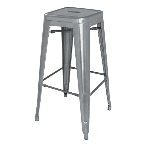 Bolero Bistro Steel High Stool Gun Metal Pack Of 4 (DM934)