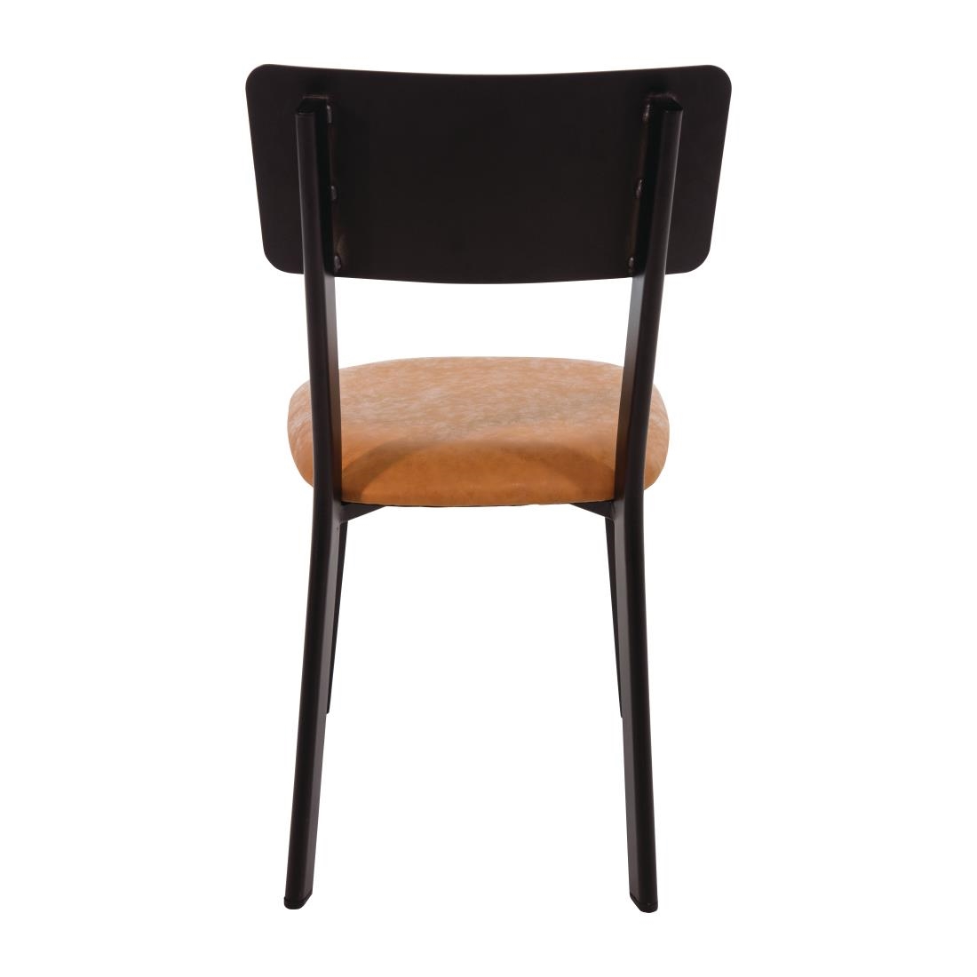 Bolero Metal and PU Side Chair Vintage Camel Pack 4 (DR300)