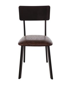 Bolero Metal and PU Side Chairs Vintage Mocha Pack 4 (DR301)