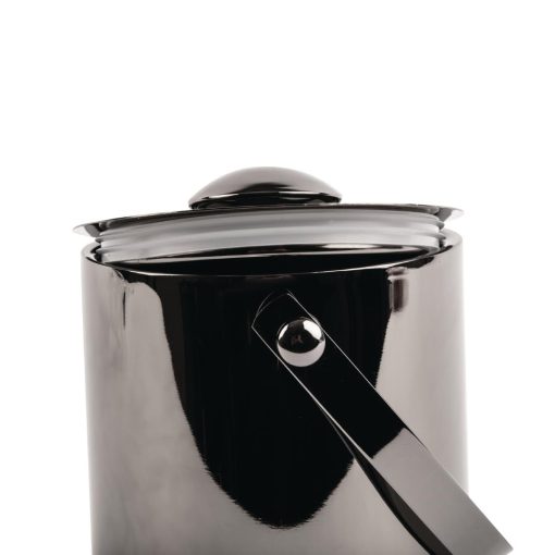 Olympia Double Walled Ice Bucket with Lid 1Ltr Gunmetal (DR742)