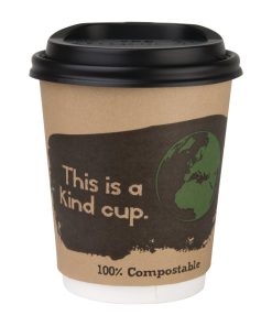 Fiesta Compostable Coffee Cup Lids 225ml - 8oz Pack of 1000 (DS052)