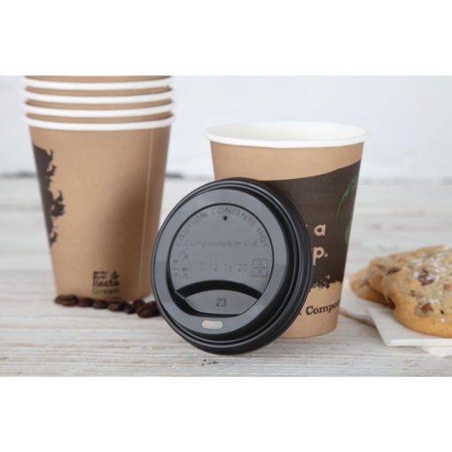 Fiesta Compostable Coffee Cup Lids 340ml - 12oz Pack of 1000 (DS053)