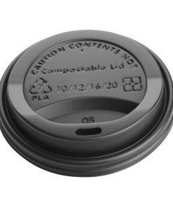 Fiesta Compostable Coffee Cup Lids 340ml - 12oz Pack of 50 (DS055)