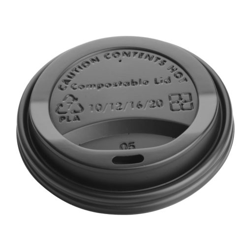 Fiesta Compostable Coffee Cup Lids 340ml - 12oz Pack of 50 (DS055)