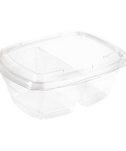 Faerch Fresco Two-Compartment Recyclable Deli Containers With Lid 900ml - 32oz (FB359)