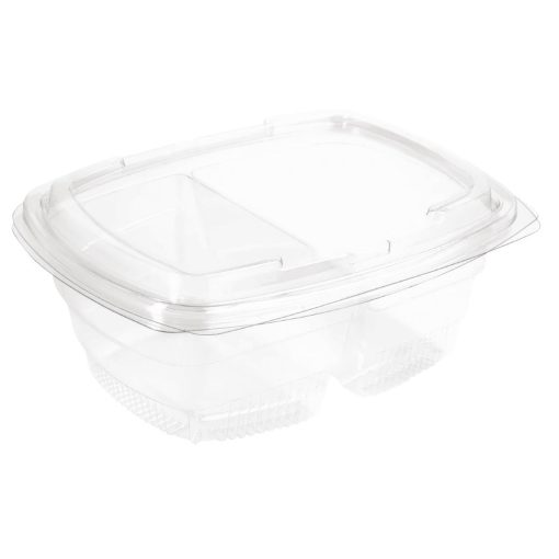 Faerch Fresco Two-Compartment Recyclable Deli Containers With Lid 900ml - 32oz (FB359)