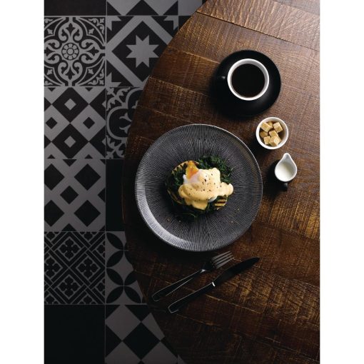 Churchill Studio Prints Agano Coupe Plates Black 288mm Pack of 12 (FC100)