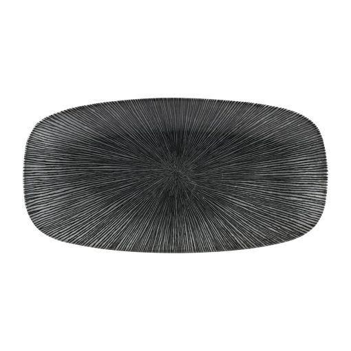 Churchill Studio Prints Agano Oblong Chefs Plates Black 355 x 189mm Pack of 6 (FC106)