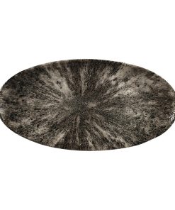 Churchill Studio Prints Stone Chefs Plates Quartz Black 347 x 173mm Pack of 6 (FC141)