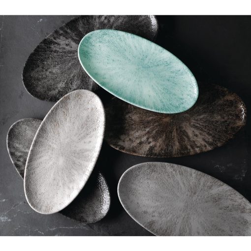 Churchill Studio Prints Stone Chefs Plates Agate Grey 299 x 150mm Pack of 12 (FC142)