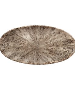 Churchill Studio Prints Stone Chefs Plates Zircon Brown 299 x 150mm Pack of 12 (FC144)