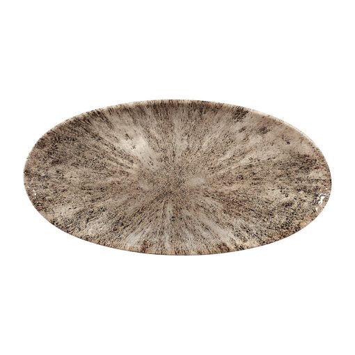 Churchill Studio Prints Stone Chefs Plates Zircon Brown 299 x 150mm Pack of 12 (FC144)