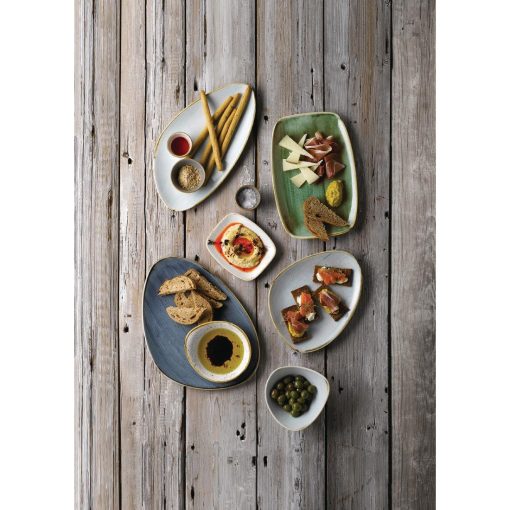Churchill Stonecast Triangular Chefs Plates Blueberry 365 x 250mm Pack of 6 (FC151)