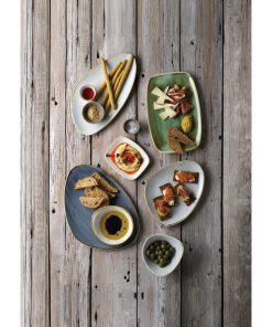 Churchill Stonecast No- 8 Oblong Chefs Plates 300 x 199mm Samphire Green Pack of 6 (FC153)