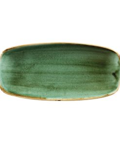 Churchill Stonecast No- 4 Oblong Chefs Plates Samphire Green 269 x 127mm Pack of 12 (FC154)