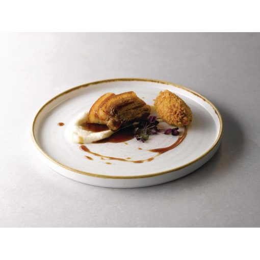 Churchill Stonecast Walled Chefs Plates Barley White 260mm Pack of 6 (FC161)