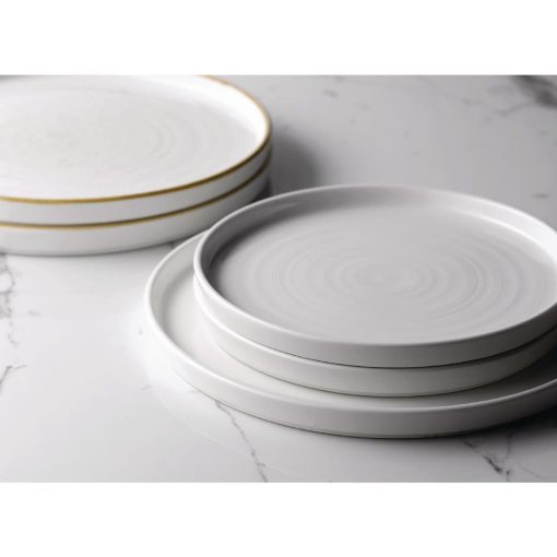 Churchill Stonecast Walled Chefs Plates Barley White 260mm Pack of 6 (FC161)