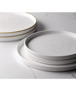 Churchill Stonecast Walled Chefs Plates Barley White 210mm Pack of 6 (FC162)