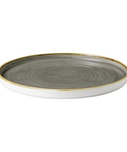 Churchill Stonecast Walled Chefs Plates Peppercorn Grey 260mm Pack of 6 (FC163)