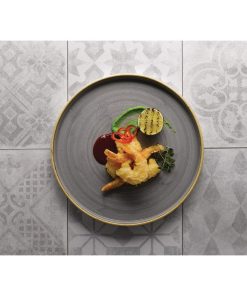 Churchill Stonecast Walled Chefs Plates Peppercorn Grey 260mm Pack of 6 (FC163)