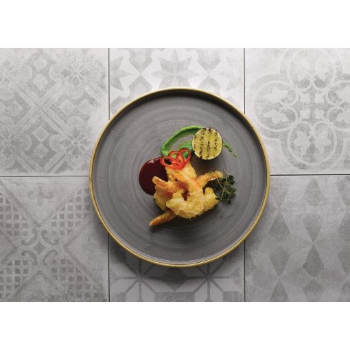 Churchill Stonecast Walled Chefs Plates Peppercorn Grey 260mm Pack of 6 (FC163)