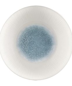 Churchill Bamboo Centre Print Deep Coupe Plates Topaz Blue 281mm Pack of 12 (FC188)