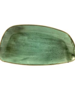 Churchill Stonecast Oval Plates Samphire Green 349x171mm Pack of 6 (FD848)