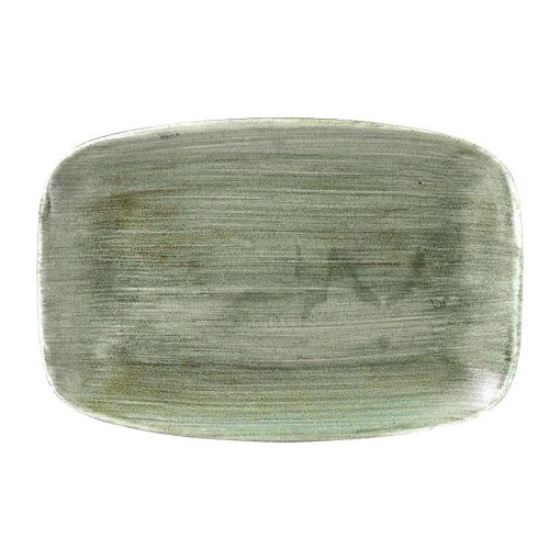 Churchill Stonecast Patina Oblong Plates Burnished Green 305x198mm Pack of 6 (FD865)