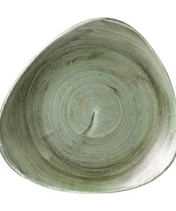 Churchill Stonecast Patina Lotus Plates Burnished Green 254mm Pack of 12 (FD866)