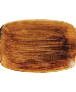 Churchill Stonecast Patina Oblong Plates Vintage Copper 305x198mm Pack of 6 (FD871)