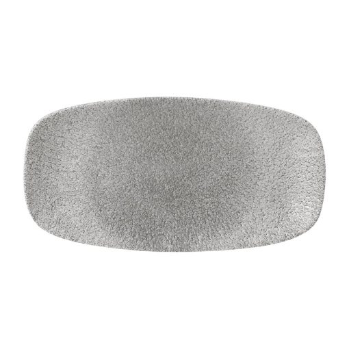 Churchill Raku Oblong Plates Jasper Grey 298x152mm Pack of 12 (FD883)