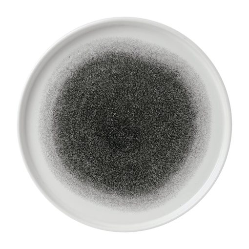 Churchill Raku Walled Plates Quartz Black 260mm Pack of 6 (FD885)