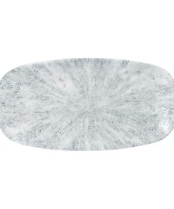 Churchill Stone Oblong Plates Pearl Grey 298x152mm Pack of 12 (FD894)