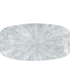 Churchill Stone Pearl Grey Chefs Oblong Plate 13 7-8X7 3-8 Box 6 Direct (FD895)