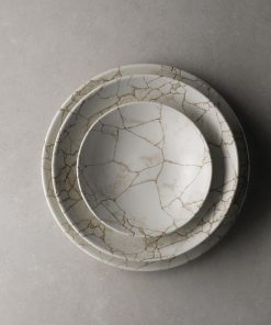 Studio Prints Kintsugi Agate Grey Coupe Plate 10 1-4  Box 12 (FJ801)