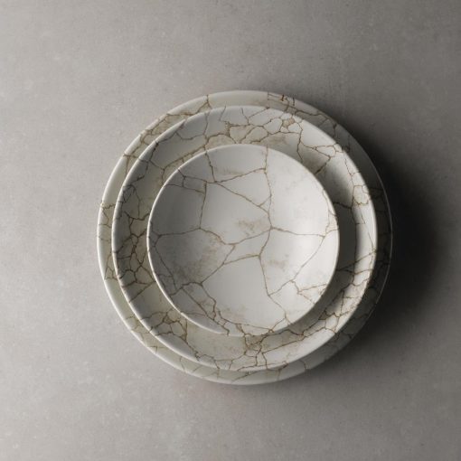 Studio Prints Kintsugi Agate Grey Coupe Plate 10 1-4  Box 12 (FJ801)