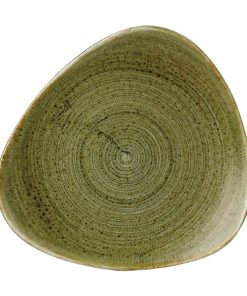Stonecast Plume Olive Triangle Plate 9  Pack of 12 (FJ932)