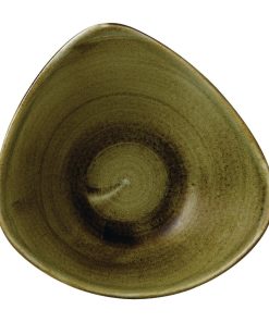 Stonecast Plume Olive Triangle Bowl 21oz Pack of 12 (FJ933)