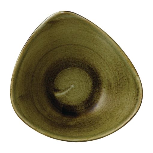 Stonecast Plume Olive Triangle Bowl 21oz Pack of 12 (FJ933)