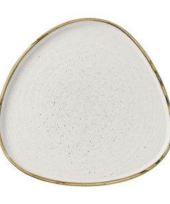 Churchill Stonecast Barley White Triangle Walled Chefs Plate 260mm Pack of 6 (FR030)