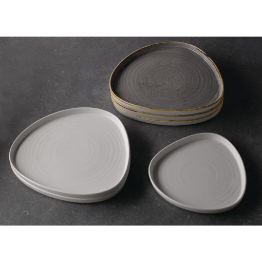 Churchill Stonecast Barley White Triangle Walled Chefs Plate 260mm Pack of 6 (FR030)