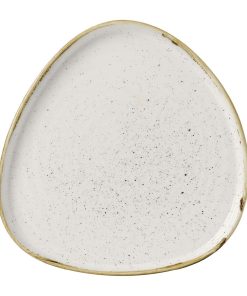 Churchill Stonecast Barley White Triangle Walled Chefs Plate 200mm Pack of 6 (FR031)