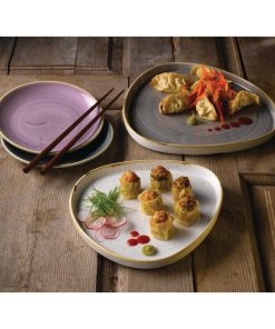 Churchill Stonecast Barley White Triangle Walled Chefs Plate 200mm Pack of 6 (FR031)