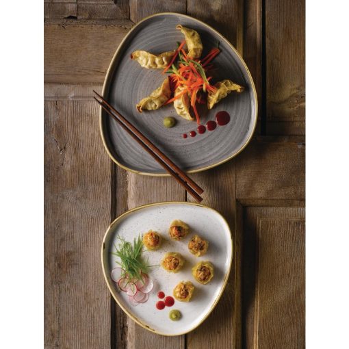 Churchill Stonecast Barley White Triangle Walled Chefs Plate 200mm Pack of 6 (FR031)