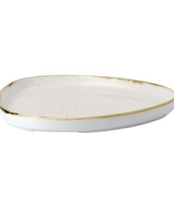 Churchill Stonecast Barley White Triangle Walled Chefs Plate 200mm Pack of 6 (FR031)